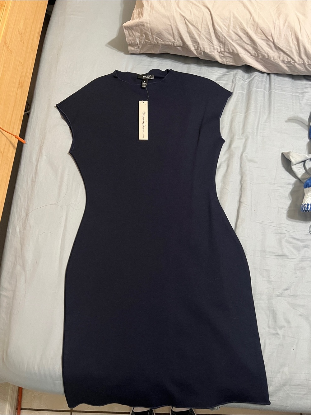 Aqua Navy Bodycon Midi Dress